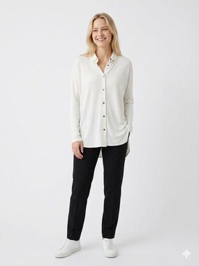 Ania Schierholt Off-White Button-Down Shirt Eur 36 Minimalist Scandinavian